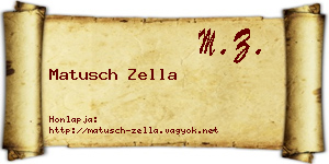 Matusch Zella névjegykártya